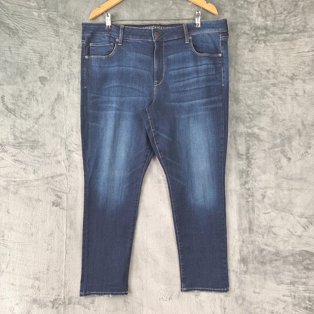 American Eagle Jeans 20 Short Blue Super Stretch Skinny High Rise Medium Wash